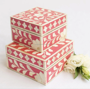 Caja de Joyería de Resina Hecha a Mano con Arte Indio Exótico, Alta Calidad, Color Personalizado, Tamaño Personalizado, Incrustaciones de Hueso, Decoración del Hogar, Tema Anime, Estilo Europeo - Product Image 1