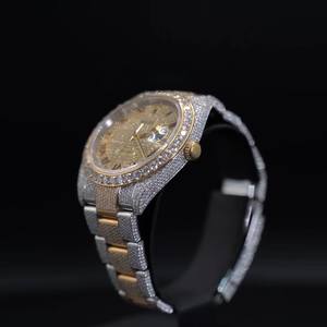 Montre de luxe Hip Hop à mouvement automatique en acier inoxydable sertie de moissanite pour hommes avec boîte - Product Image 5