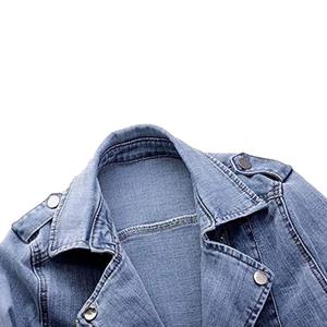 Chaqueta de Mezclilla Orgánica Azul Lavado Medio Personalizada con MOQ Bajo para Mujer, Logotipo/Color Personalizado, Ecológica, Transpirable, Rellena de Algodón Tejido - Product Image 4