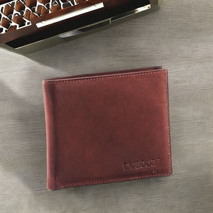 กระเป๋าสตางค์หนังแท้ทรงยาวแบบพับได้ รุ่น Royaa BS-401-029-brown ดีไซน์เนอร์ สำหรับทุกเพศ หนังเครซี่ฮอร์ส ลายเรขาคณิต เรียบหรู สำหรับนักธุรกิจ - Product Image 5