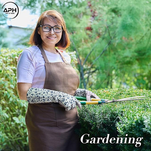 Guantes de Jardinería con Diseño de Enredaderas Botánicas en Azul Suave, Tejido Cómodo para Jardinería Casual y Cuidado del Jardín - Product Image 3