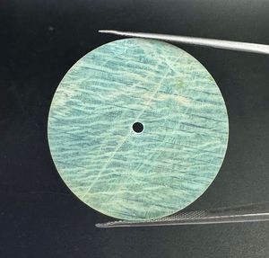 Cadran de montre avec mouvement NH35, pierre amazonite naturelle bleue, disque de 31,5 mm, épaisseur de 0,7 mm, classique et élégant pour la fabrication de montres - Product Image 2