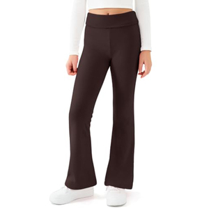 Leggings acampanados azul marino para niñas, cintura plegable, ajuste elástico, pantalones de campana para uniforme escolar - Product Image 5