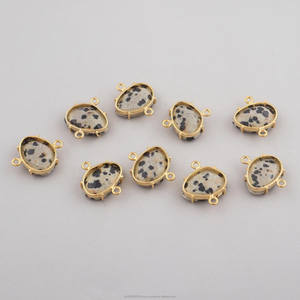 Freeform Dalmatian Jasper Double Link Connecteurs Résultats En Gros Bijoux Artisanat Fournitures - Product Image 2