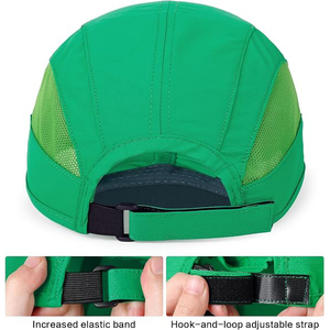 Gorra de béisbol verde vibrante de secado rápido, gorra de malla transpirable para correr, visera deportiva, gorro ajustable para exteriores, ¡Oferta caliente! - Product Image 5