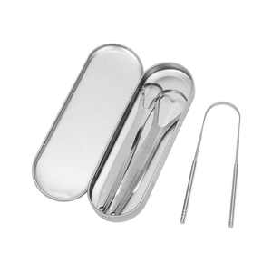 Stainless Steel Manual <b>Tongue</b> <b>Cleaner</b> Scraper Surgical Kit for Oral Hygiene Bad Breath Removal Easy Grip Design - Product Image 6