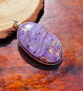 Colgante de piedra preciosa Charoite, Plata de Ley 925, colgante llamativo, colgante hecho a mano, joyería para mujer, regalo de aniversario de boda - Product Image 3