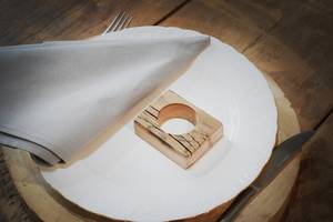 Personalized Bamboo Napkin <b>Ring</b> Square Wooden Table Decor Custom <b>Name</b> Engraved Dinner Napkin Holder for Wedding - Product Image 4