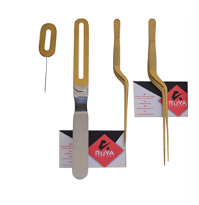 Juego de 5 Pinzas de Cocina Ruya Surgical Chef, de Acero Inoxidable, Color Dorado, Resistentes al Calor, para Emplatar y Cocinar - Product Image 1