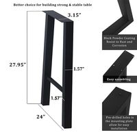 Pieds de table en acier robustes de style industriel moderne pour salles à manger et salons, montage facile en 20 minutes pour chaises et appartements