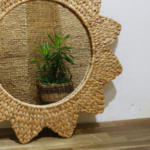 Artex Dong Thap Miroir mural en jacinthe d'eau Cadre tissé fait à la main pour une décoration intérieure écologique - Product Image 4