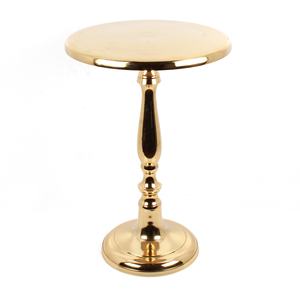 Table de plateau en aluminium coulé de haute qualité avec finition argentée, meubles de salon, table d'appoint décorative à vendre - Product Image 3