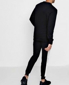 Men Color Blocking <b>Tracksuit</b> Full Sleeve Crew Neck 2-Piece Set Casual Activewear Breathable Cotton Autumn Wear - Product Image 5