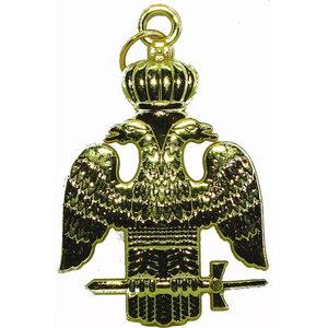 Masonic Collar Regalia 32 Degree <b>Wings</b> Down Scottish Rite Pendant 1400gbk <b>Black</b> Backing High Quality Custom Fabric Chain Collar - Product Image 5