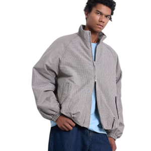 Custom Streetwear Air Layer Jacket Zipper Sweatshirt Stand Collar Unisex Printing Blank <b>Coat</b> - Product Image 3