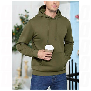 <b>Mens</b> Heavyweight Solid Autumn Woven Silk Screen Printed Hoodies High Quality Regular Fit Gym Pocket Design Plastisol Screen - Product Image 4