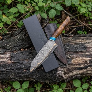 Black Smith 1987 Cooper Acier Damas 12 pouces Manche en bois de rose avec espaceur en résine - Product Image 1
