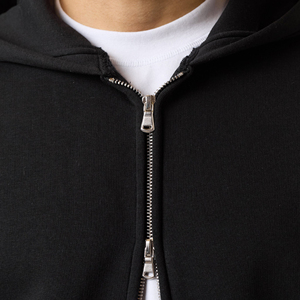 Conjunto deportivo unisex de dos piezas con sudadera con capucha y cremallera de algodón grueso de 445 g/m² y pantalones de chándal de felpa francesa con logotipo personalizado - Product Image 5
