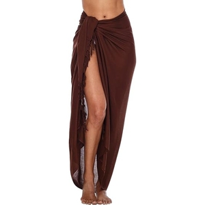 Women's Sarong <b>Swimsuit</b> Coverup Long Pareo Beach <b>Wrap</b> with Coconut Clip - Product Image 3
