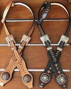 Ensemble de sellerie artisanal de haute qualité 2026 en cuir de vache véritable avec logo personnalisé, collier de poitrage western et licou à une oreille - Product Image 1