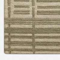 Tapis en laine à rayures modernes, tufté à la main, vert neutre, tapis d'appoint minimaliste pour salon et chambre, taille personnalisée, tapis de luxe pour la décoration du sol