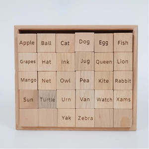 Ensemble de blocs d'alphabet en bois, blocs de lettres ABC, jouet éducatif avec plateau de rangement pour enfants, fournisseur en gros - Product Image 3