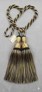 Golden Tassel <b>Curtain</b> Tieback with Black Accents Classic Style Traditional Design Elegant Decorative Accessories for Drapes - Product Image 3