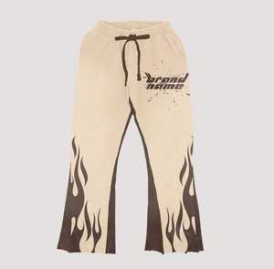 Conjunto Deportivo Personalizado para Hombre, Estilo Urbano, Lavado Ácido, Pantalones Acampanados con Sudadera con Capucha y Pantalones Apilados - Product Image 2