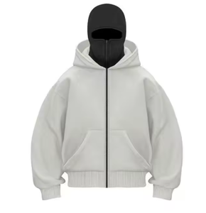 White <b>Men's</b> Hooded Sweatshirt Regular Fit Casual Autumn Wear 100% Cotton French Terry Breathable Eco-Friendly Quick Dry - Product Image 4