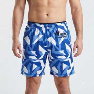 Men 100% Polyester Double <b>Layer</b> Gym Canvas Shorts Custom Graphic Sublimation Comfort <b>Mid</b> Drawstring Waistband Quick Dry - Product Image 1