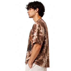 Mens Embroidered <b>Tie</b> Dye <b>T</b> <b>Shirt</b> 100% Cotton Crew Neck Loose Fit Short Sleeve Casual Streetwear OEM Wholesale Suppliers EAZWEARS - Product Image 3