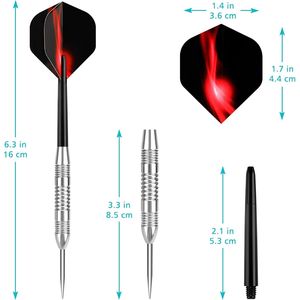 Juego Profesional de 24 Dardos Metálicos, Paquete de 12 Dardos con Punta de Acero para Tablero de Dardos - Product Image 3