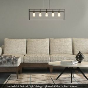 Lampadario con paralume quadrato in ferro chiaro a 5 luci per l'illuminazione di decorazioni per la casa - Product Image 2