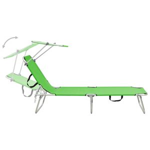 Lettino Prendisole Pieghevole Standard in Acciaio Verniciato a Polvere Verde - Product Image 4