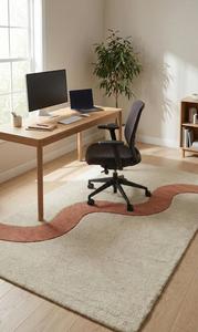 Alfombra Moderna Abstracta de Líneas Onduladas, Hecha a Mano con Lana, Antideslizante, Suave y Minimalista para Sala de Estar, Dormitorio y Decoración del Hogar - Product Image 2