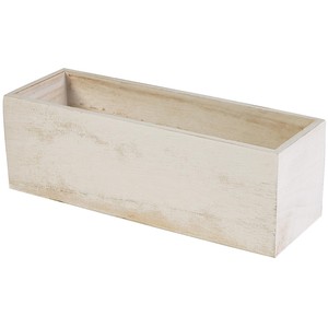 Pine Wood White-Washed Flower Pot Holder | Handcrafted Farmhouse <b>Planter</b> Wholesale - Product Image 3