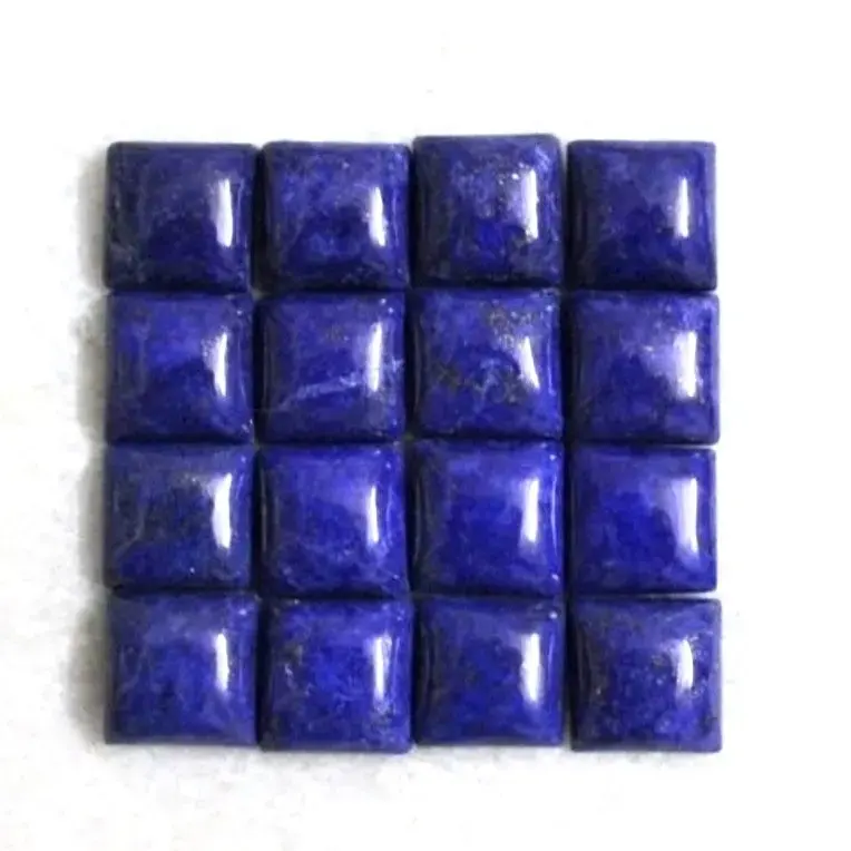 7mm Lapis Lazuli batu permata Cabochon kotak halus pemasok toko Online sekarang batu untuk pengaturan perhiasan buatan tangan
