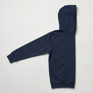 Sudadera con Capucha Azul Marino para Mujer, con Logotipo Personalizado al por Mayor, Color Sólido, Manga Larga, con Bolsillos, Corte Regular, Tejido de Algodón, Otoño - Product Image 4