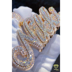 Collar con colgante de lujo "Nikki" con diamantes de moissanita, estilo hip hop, regalo para ella. - Product Image 4
