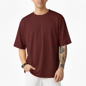 เสื้อยืดโอเวอร์ไซส์ลำลองสำหรับฤดูร้อน ผ้าฝ้ายพรีเมียม 100% 260GSM คุณภาพสูง ระบายอากาศได้ดี กันยับ คอกลม แขนสั้น โลโก้ด้านหน้า - Product Image 5
