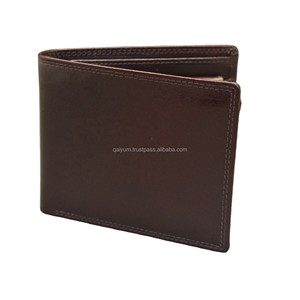 Portefeuille homme en cuir véritable marron, minimaliste, fin, à fermeture pliante, pour usage quotidien, court, en polyester, porte-cartes de crédit long, RFID - Product Image 1