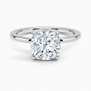 Elegante Anillo de Plata de Ley 925 con Moissanita Corte Cojín, Regalo de Aniversario Nupcial de Lujo para Mujer - Product Image 1