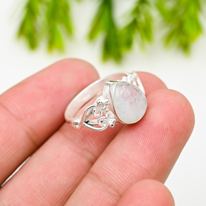 <b>Rainbow</b> Gemstone Rings 925 Silver Luxury Party - Product Image 2