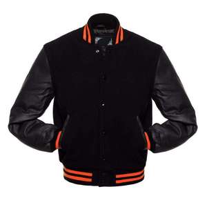 High Street Custom Embroidered Wool/Polyester Winter <b>Patchwork</b> Bomber <b>Jacket</b> for Men - Product Image 2