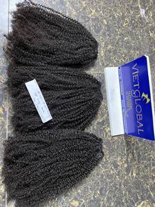 2024 meilleur prix cheveux humains bruts couleur noire naturelle crépus bouclés Extensions de cheveux dans la peau trame Remy cheveux qualité vapeur chaude - Product Image 5