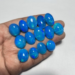 Ópalo Etíope de Calidad Súper Fina, Gema Natural Suelta, Corte Oval Cabujón, Multifuego, Color Azul Pryba, Ópalo Precioso para Joyería - Product Image 5