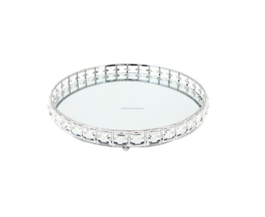 Bandeja de Metal con forma redonda para servir, Base de espejo, nuevo estilo, precio al por mayor - Product Image 5