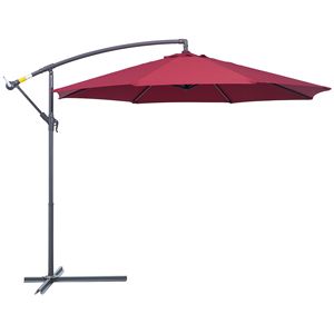Ombrellone da Esterno da 3 Metri con Braccio Orientabile, Resistente ai Raggi UV e all'Acqua, per Cortili, Giardini e Ristoranti, Colore Rosso - Product Image 1