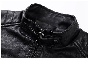 2026 Spring <b>Men's</b> Vintage Zipper Fleece Leather Jacket Casual Outwear with Stylish Motor Biker Vest New jacket for <b>men</b> - Product Image 4