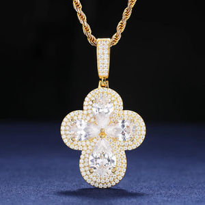Colgante de Cruz Plateado con Incrustaciones de Cristal y Diamantes de Imitación, Joyería de Moda Hiphop para Hombre, Regalo - Product Image 4